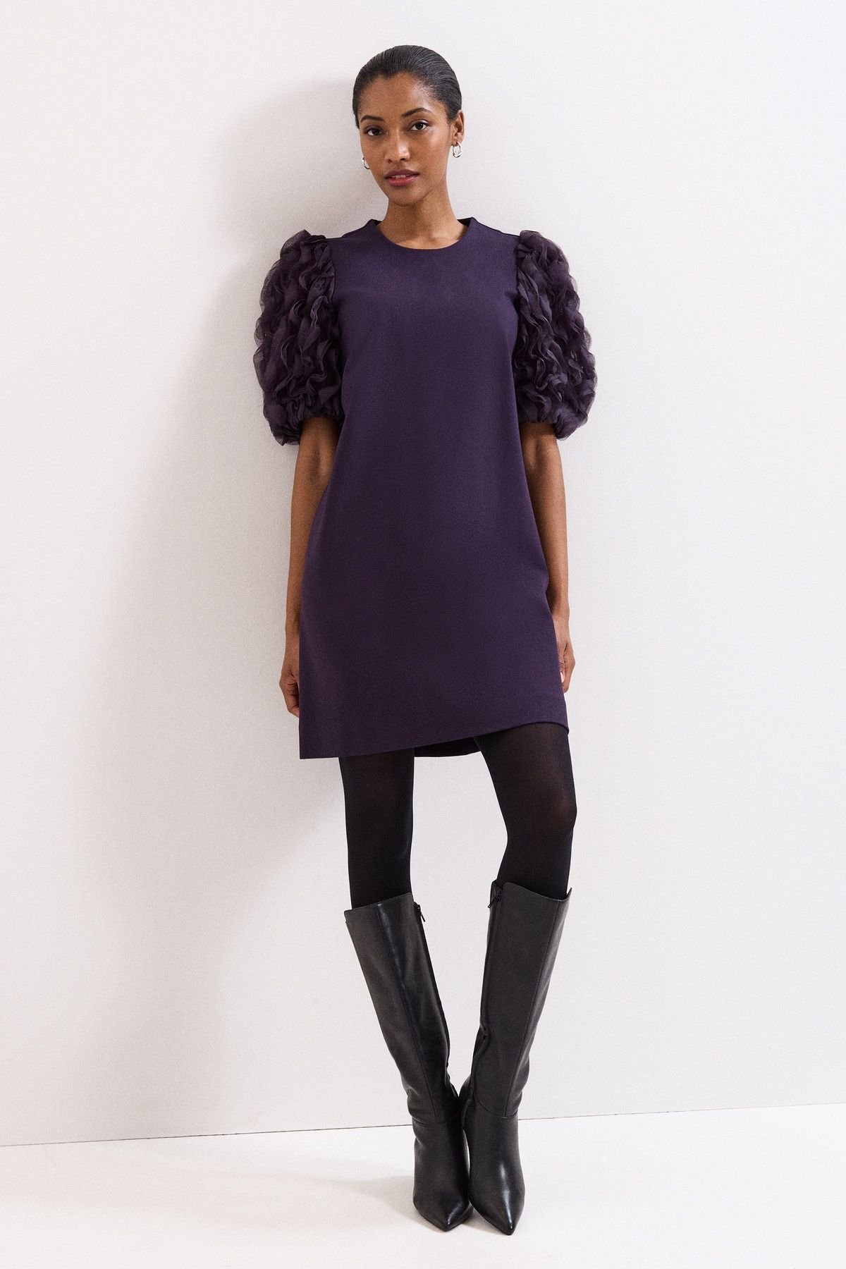 Phase Eight Phase Eight Women's Aida Puff Sleeve Dress in Aubergine - 3