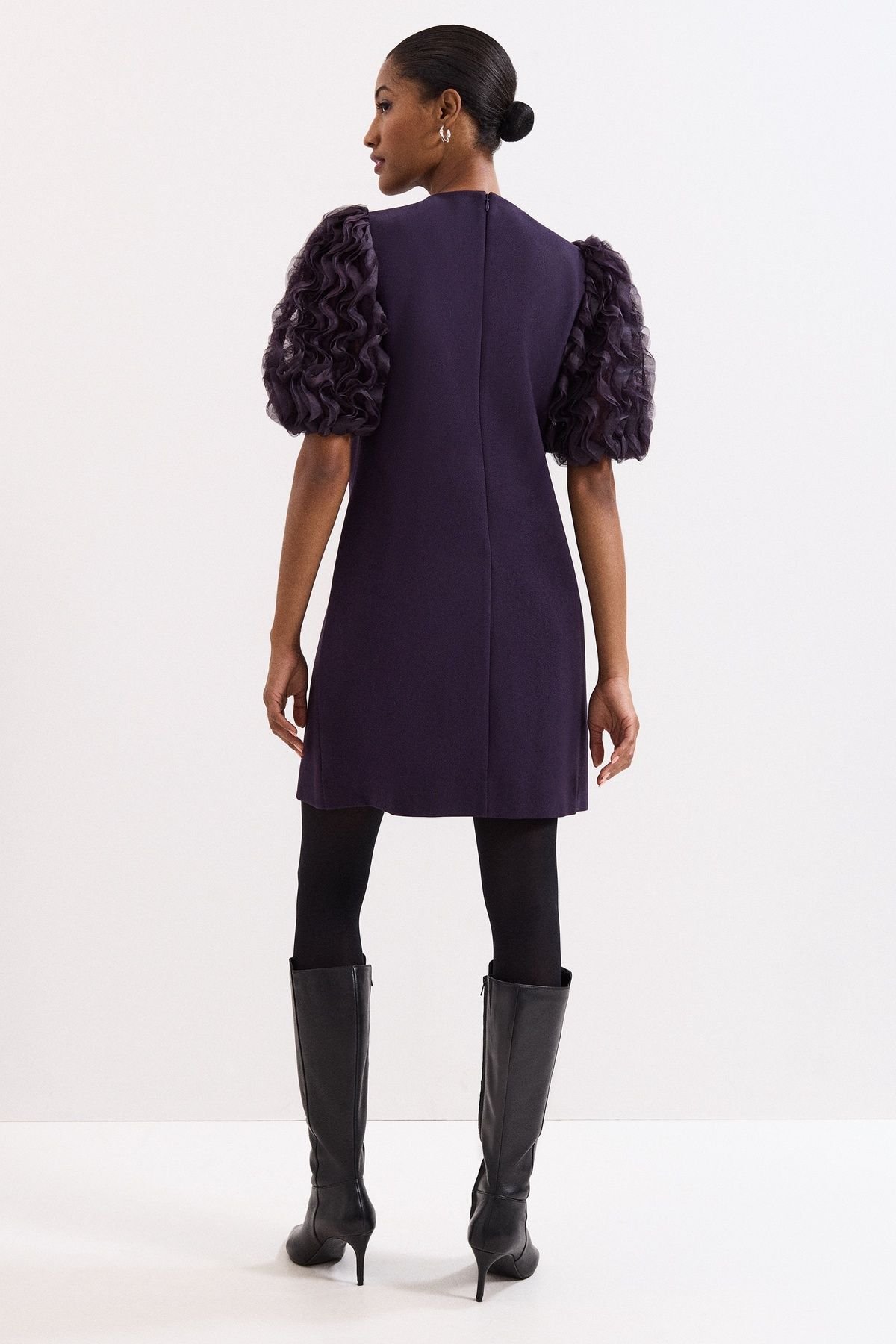 Phase Eight Phase Eight Women's Aida Puff Sleeve Dress in Aubergine - 4