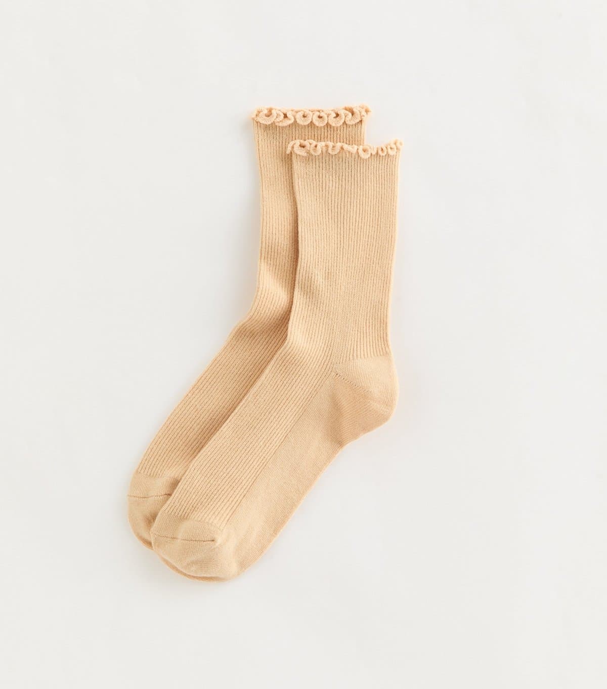 New Look New Look Light Yellow Ribbed Frilly Trimmed Socks