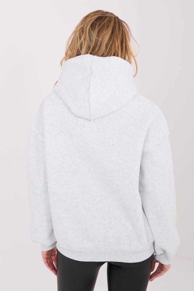 Love Lace Love Lace Women's Insulated Hooded Cotton Elastane Casual Sweatshirt in Grey - 3