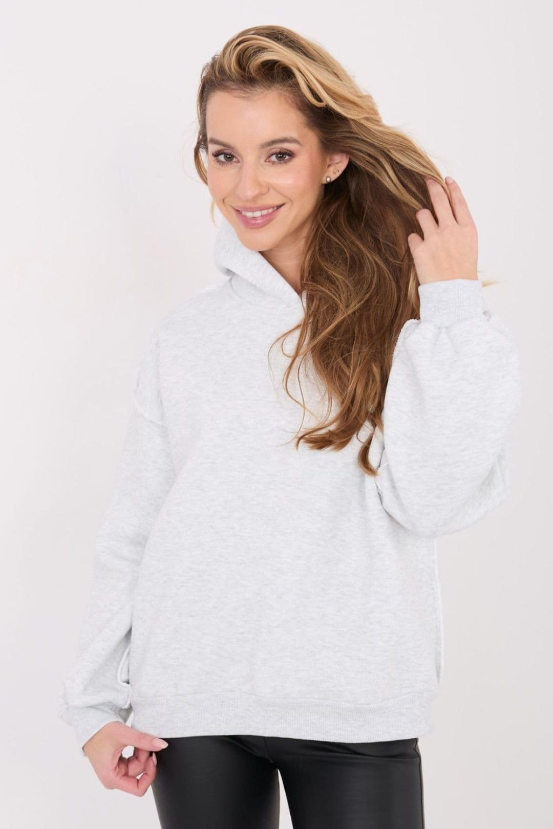 Love Lace Love Lace Women's Insulated Hooded Cotton Elastane Casual Sweatshirt in Grey - 4