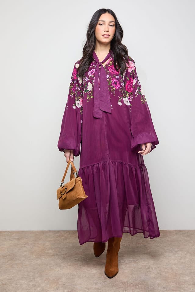 Oasis Oasis Women's Trapeze Boho Maxi Dress in Floral - 2