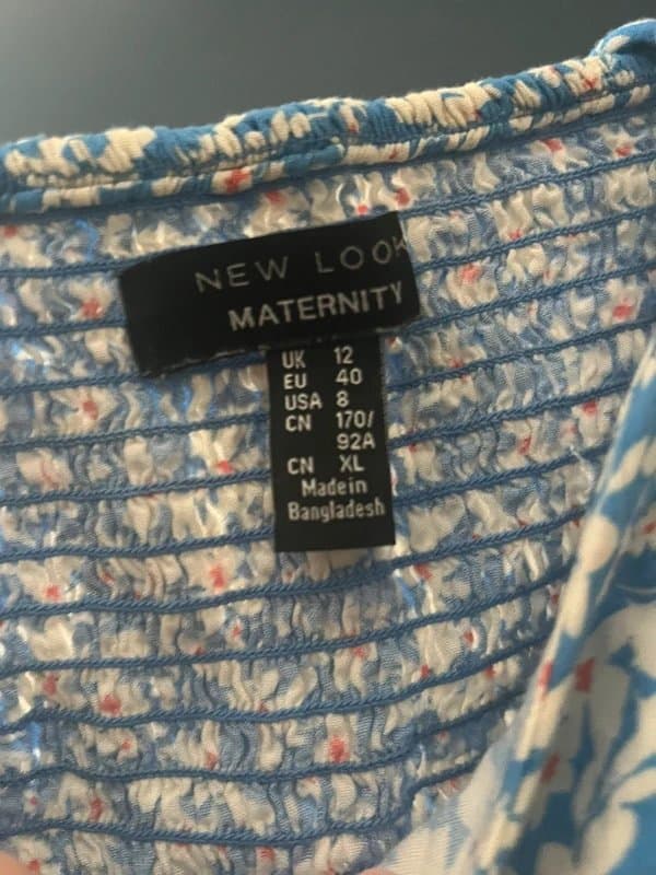 New Look Maternity blue ditsy floral top