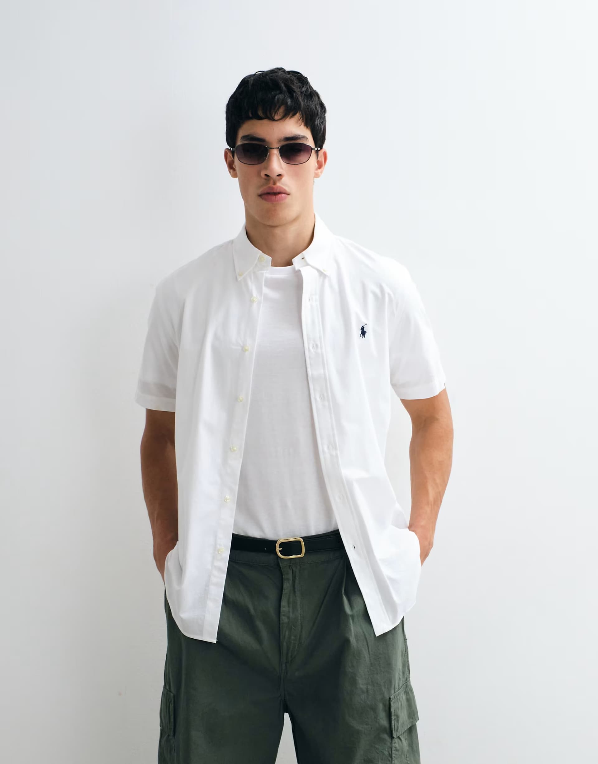 ASOS Polo Ralph Lauren custom fit short sleeve sport shirt in white