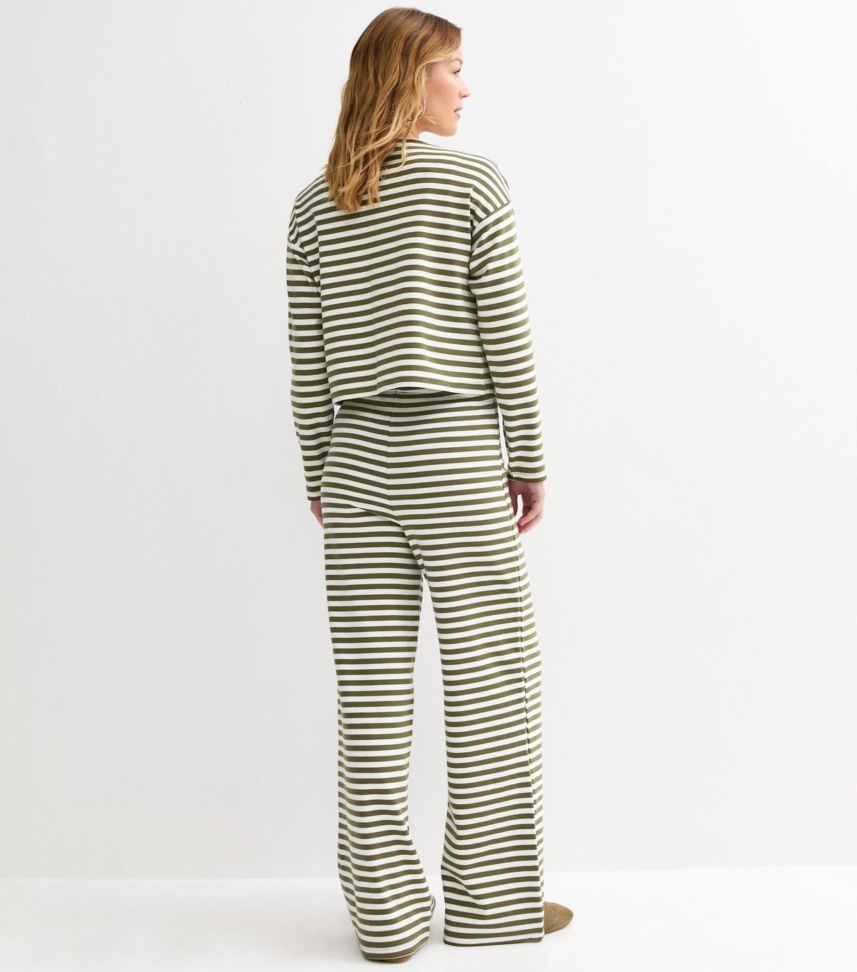 New Look Women's Green Relaxed Striped Wide Leg Trousers New Look - 4