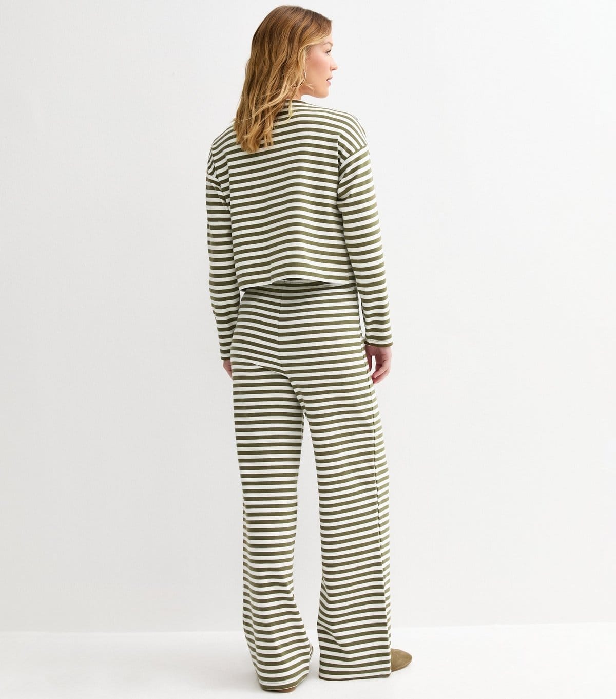 New Look Women's Green Relaxed Striped Wide Leg Trousers New Look - 4