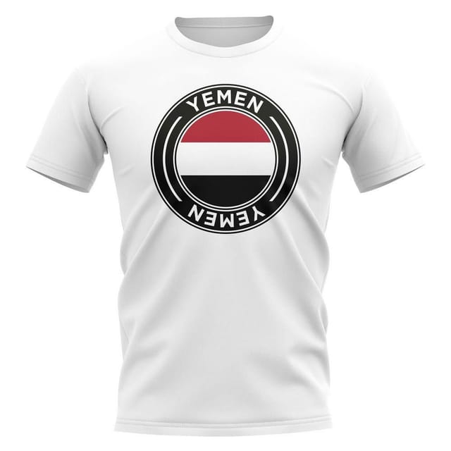Yemen Yemen Men's Personalised Football Badge T-Shirt in White - 2