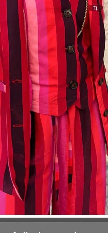 Never Fully Dressed Never fully dressed pink multi stripe waistcoat size 12