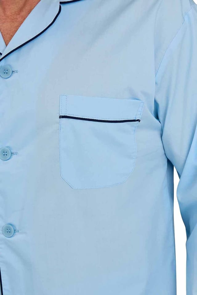 Tootal Tootal Men's Champion Plain Cotton-Blend Pyjamas in Blue - 3