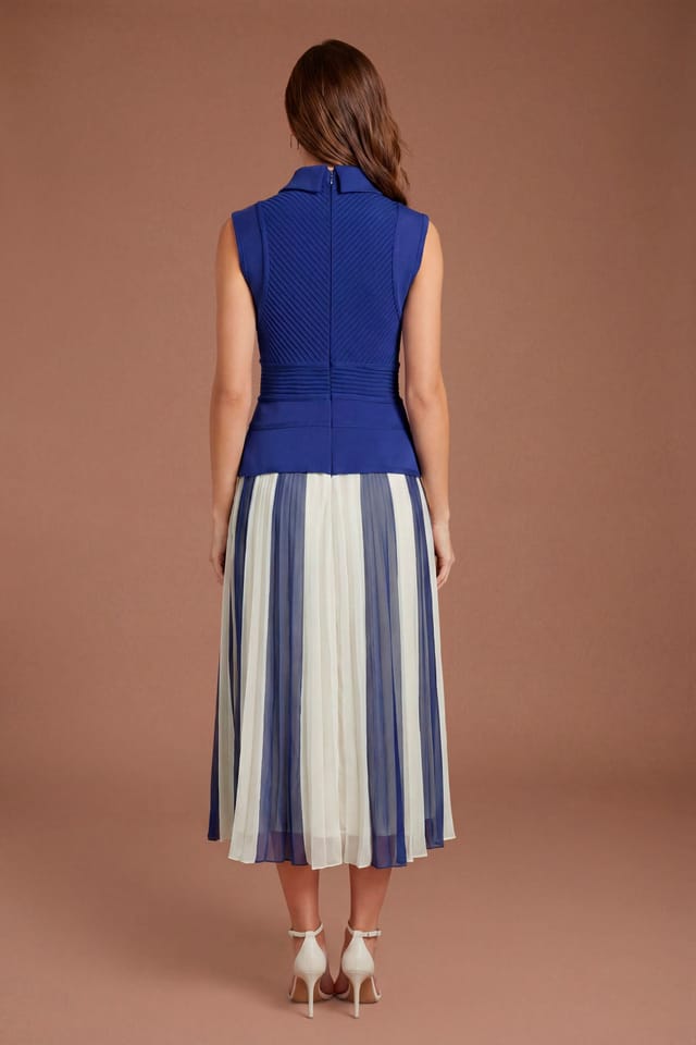 Coast Coast Women's Bandage Blue Pleated Dress - 3