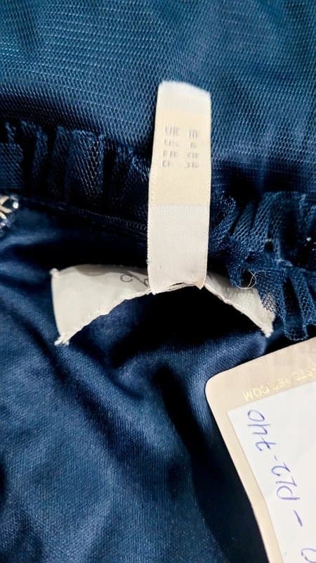 Coast COAST size 10 Navy mesh sequin short cocktail party occasion dress fit & flare VGC