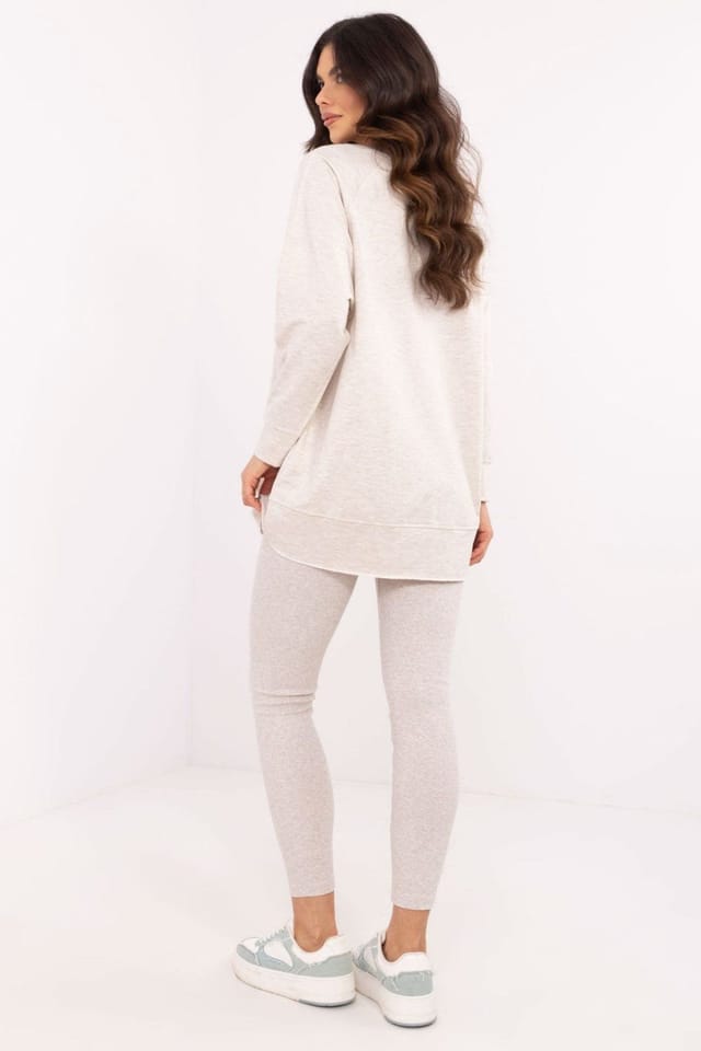Love Lace Love Lace Women's Sweatshirt & High Waist Leggings Set in Beige - 3
