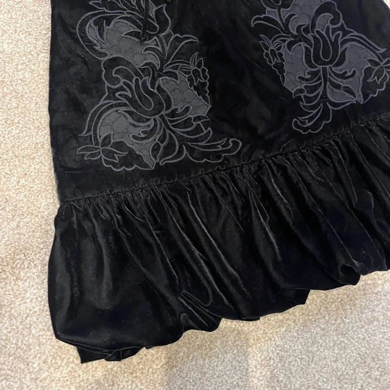 ASOS ASOS Black Chiffon Trim Ruffle Mini Dress   Size 10