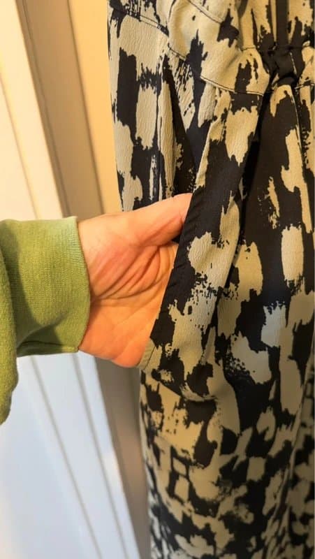 Very Very jumpsuit in black and grey/blue print, size 22