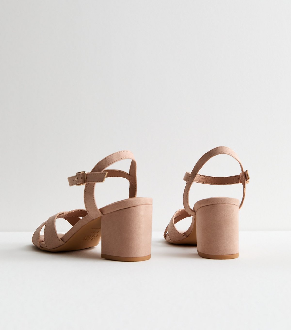 New Look Women's Wide Fit Pink Faux Suede Crossover Strap Sandals Vegan New Look - 4