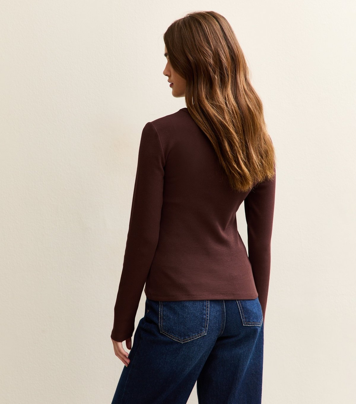 New Look Women's Dark Brown Jersey Button Detail Long Sleeve Top New Look - 4