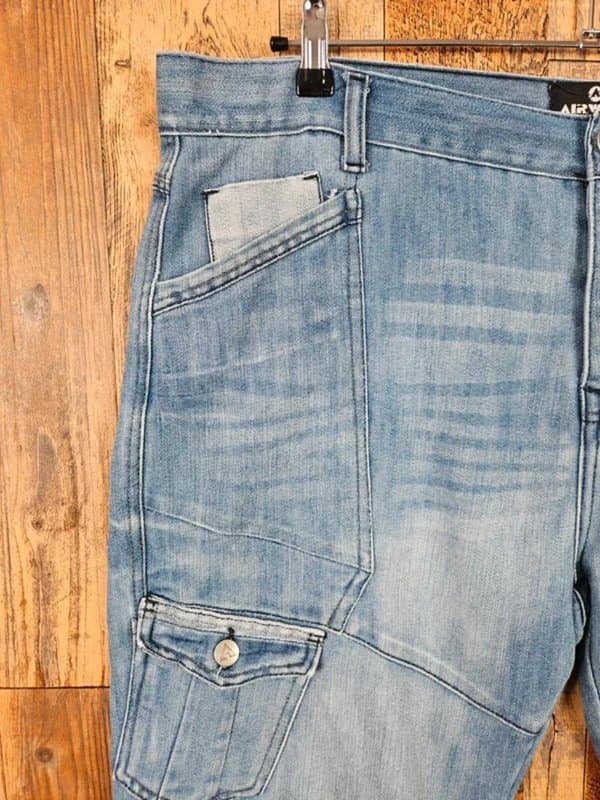Airwalk Airwalk Denim Cargo Jorts Blue - 42W Baggy Skate Y2K Mens