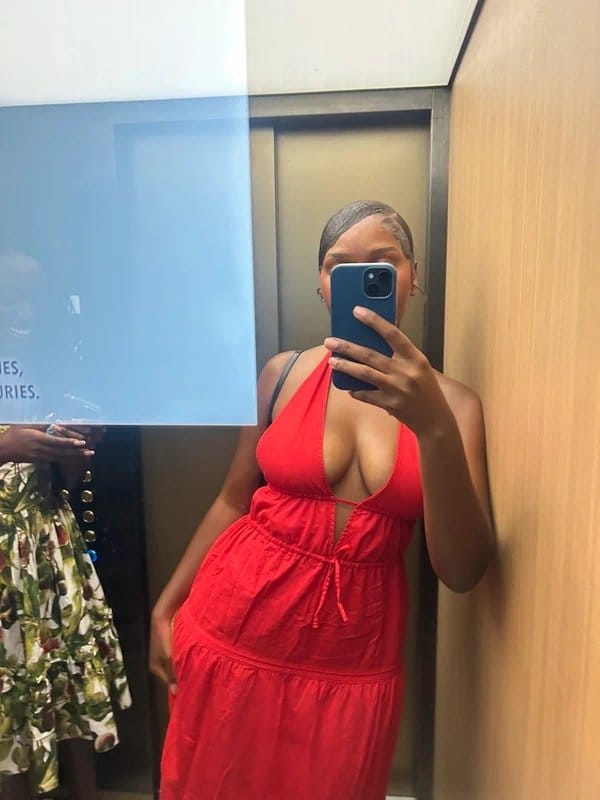 Bershka Long Maxi halter red dress - 1