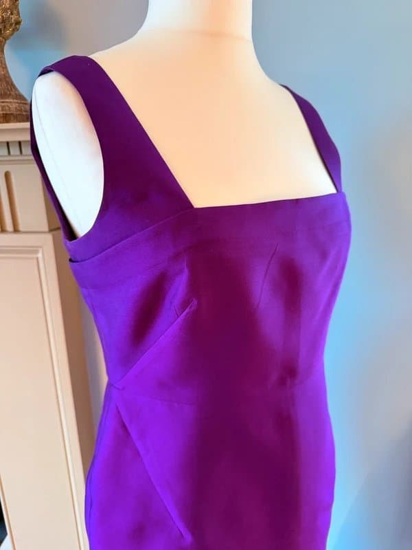 LK Bennett LK Bennett immaculate Purple Silk & Wool Special Occasion Dress UK14