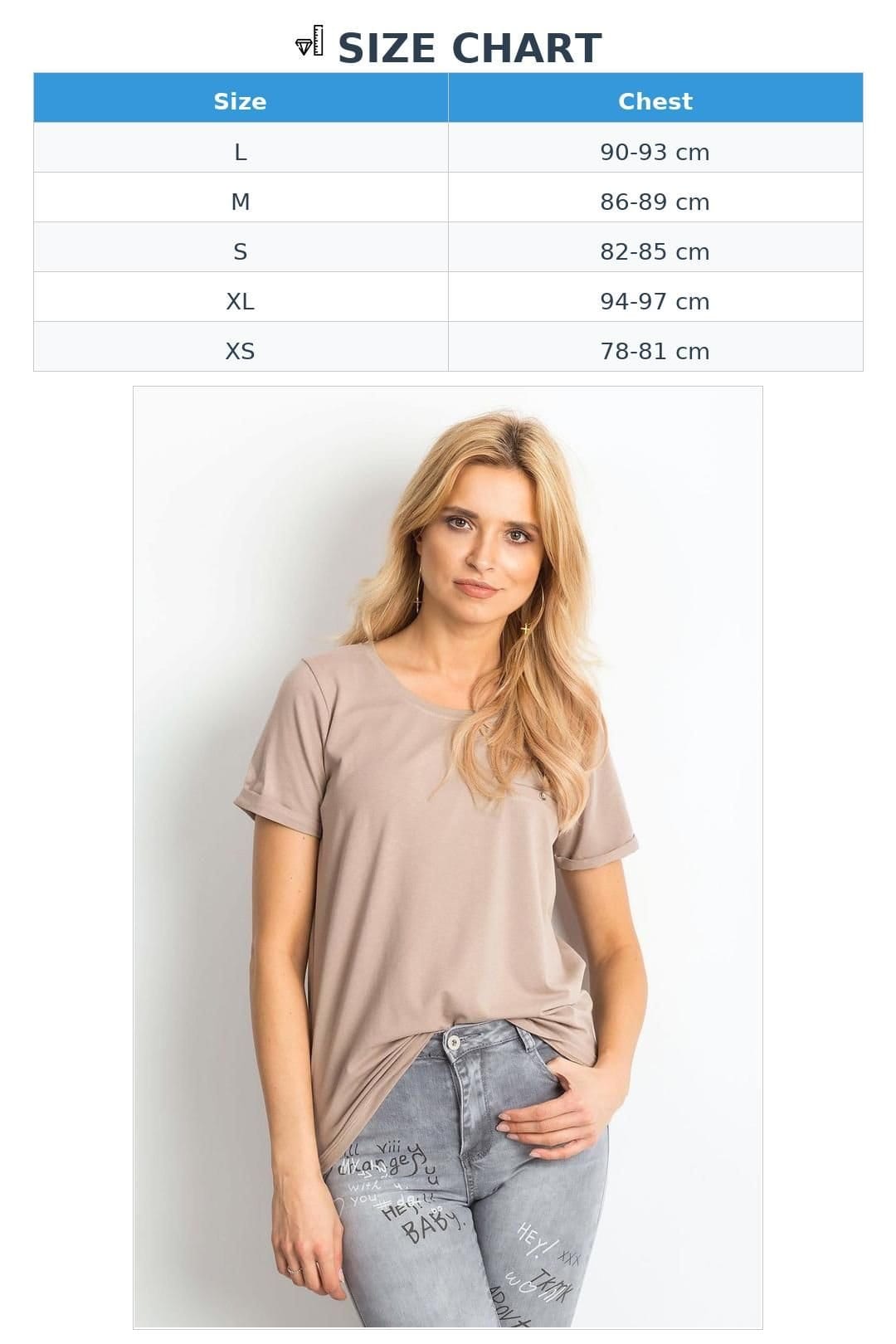 Love Lace Love Lace Women's Soft Cotton Short Sleeve Crew T-Shirt in Beige - 4