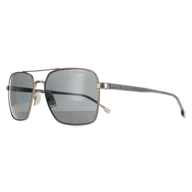 Hugo Boss Hugo Boss Men's Aviator Matte Ruthenium Grey Polarized BOSS 1045/S in Silver - 2