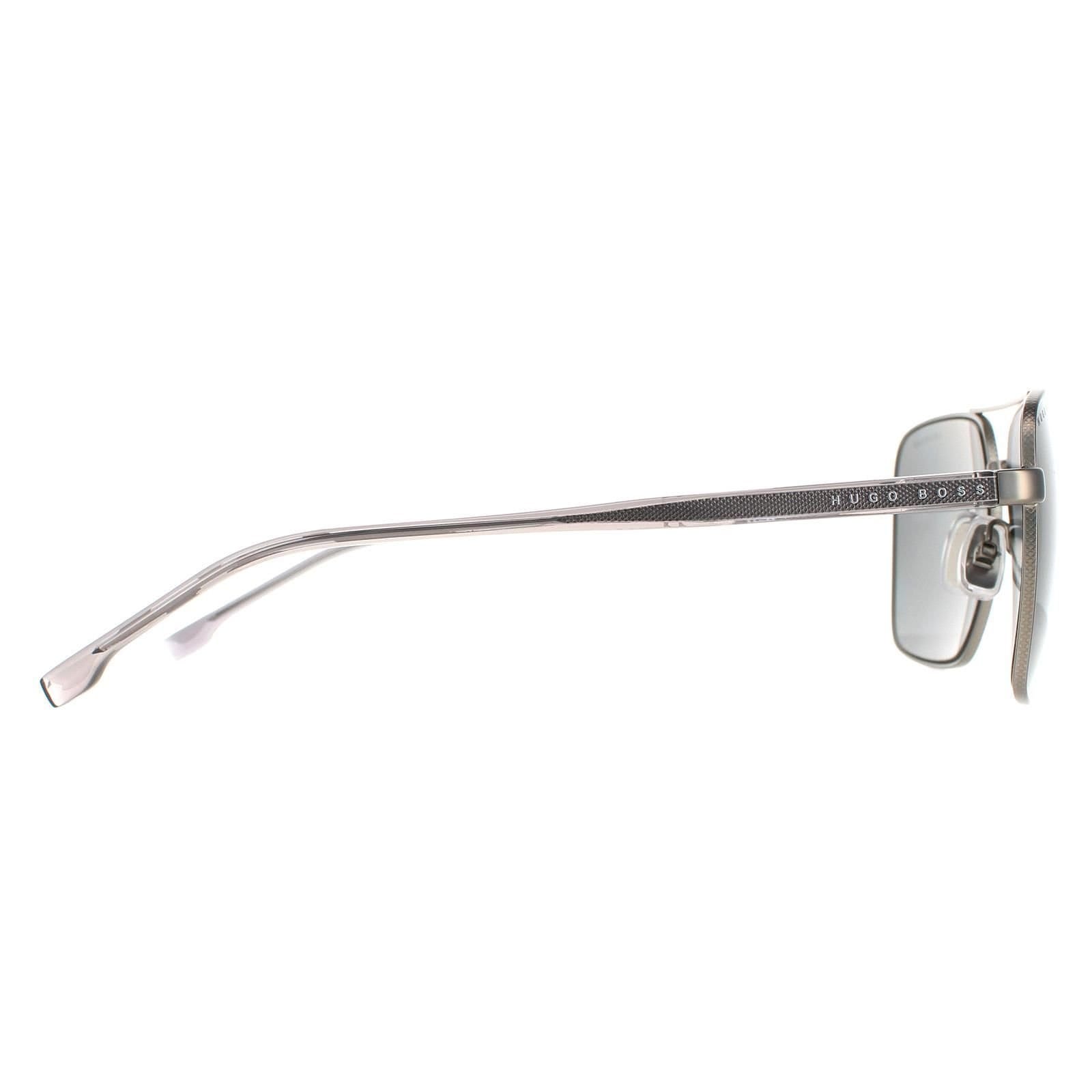 Hugo Boss Hugo Boss Men's Aviator Matte Ruthenium Grey Polarized BOSS 1045/S in Silver - 4