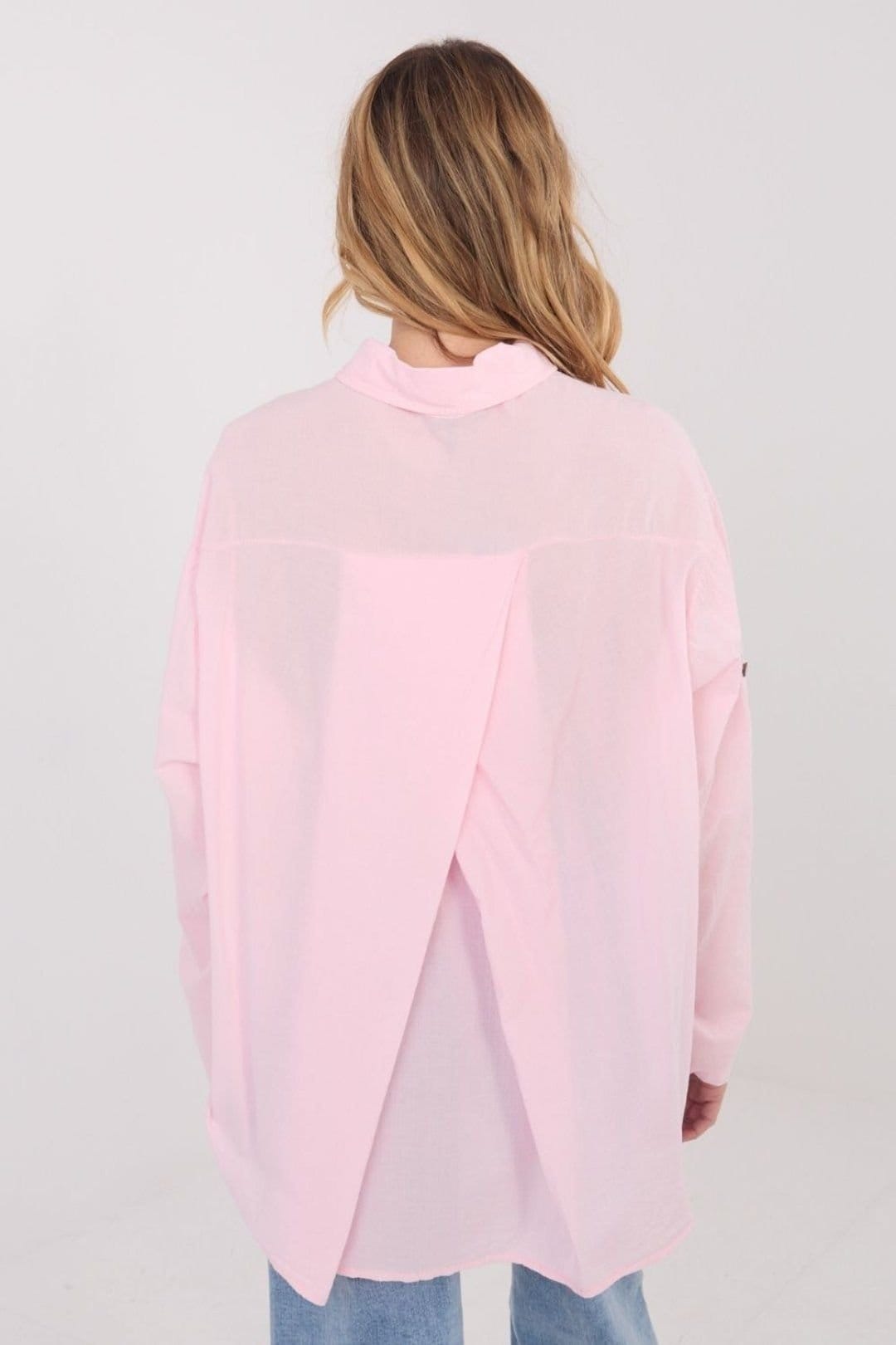 Love Lace Love Lace Women's Classic Cotton Long Sleeve Casual Shirt in Pink - 4