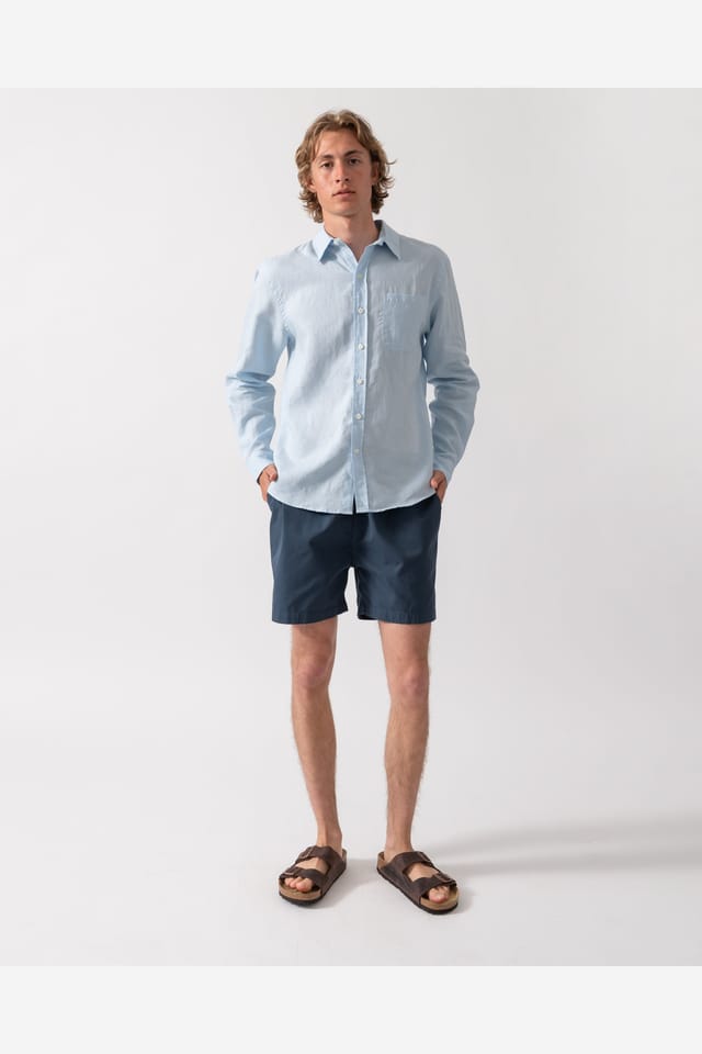 Colourful Standard Colourful Standard Men's Classic Style Long Sleeve Collared Slim Fit Shirt in Baby Blue - 2