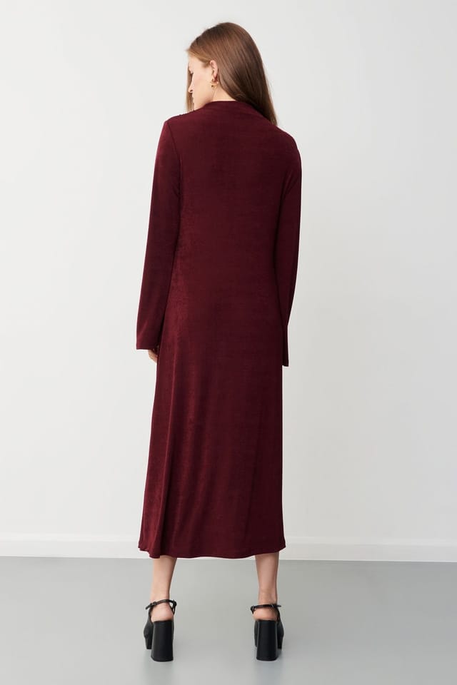 Finery London Finery London Women's Zoey Cowl Neck Midi Dress in Maroon - 3