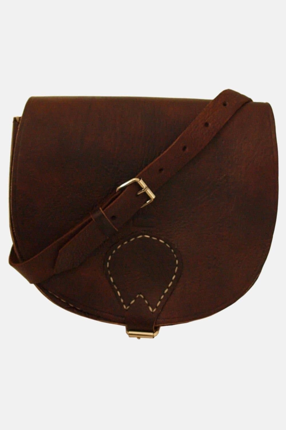 Berber Leather Berber Leather Women's 'The Temara' Saddle Bag in Dark Brown