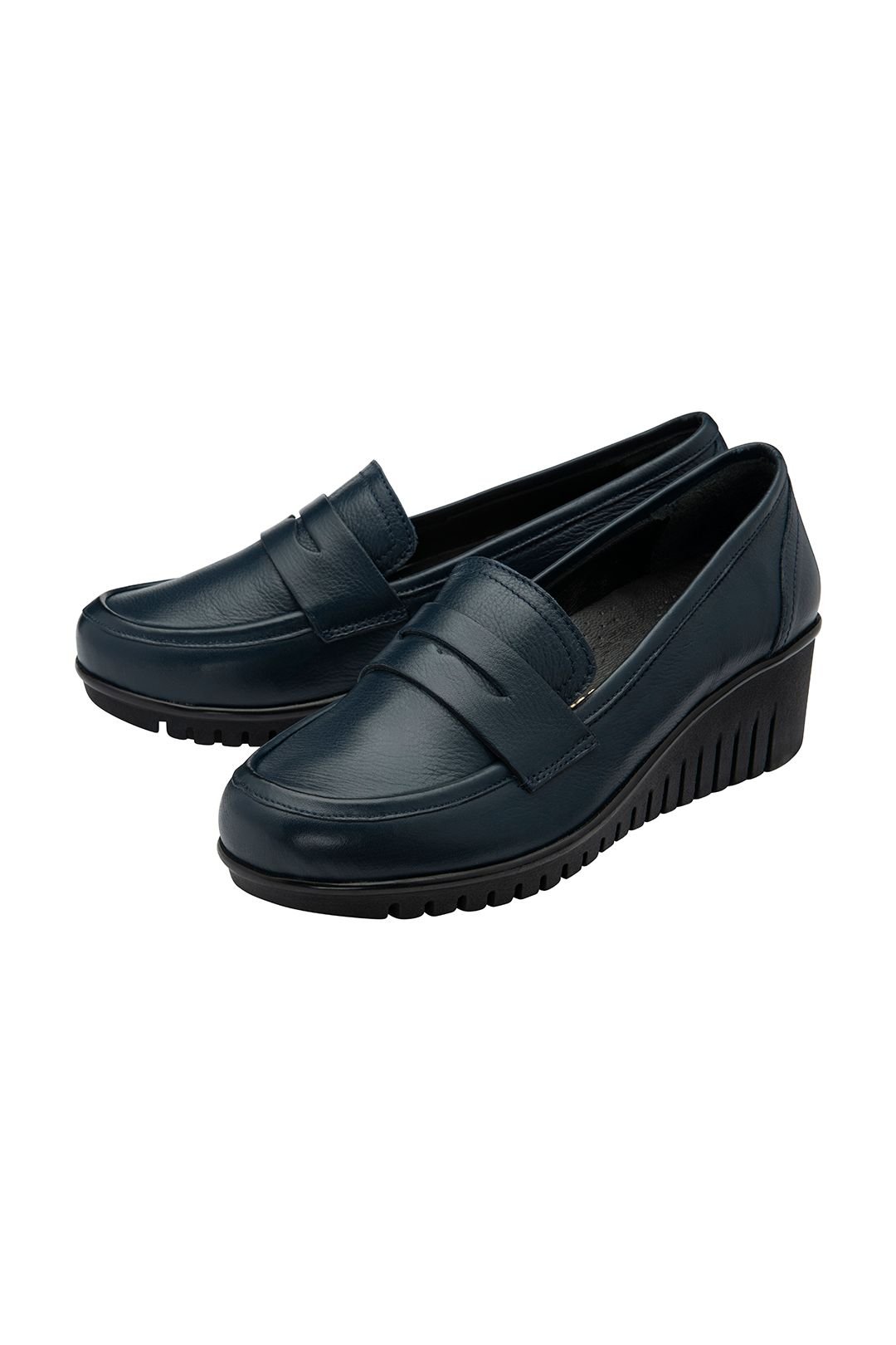 Lotus Lotus Women's 'Detroit' Leather Wedge Shoes in Navy - 2