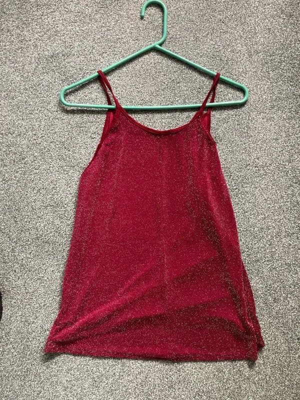 New Look Red sparkly top