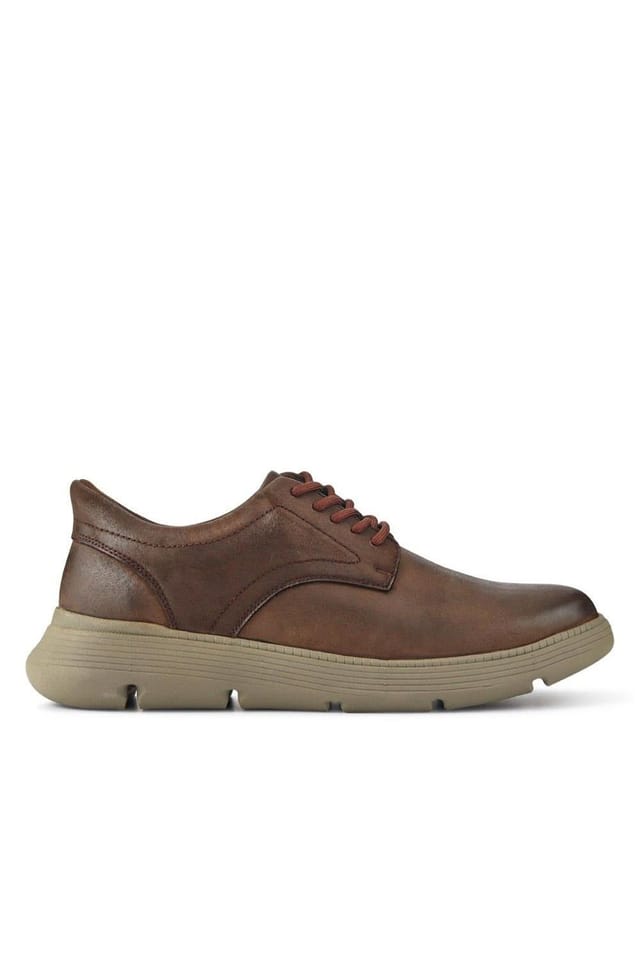 Pavers Pavers Men's Easy Step In Casual Leather Lace Up Shoes in Brown - 2