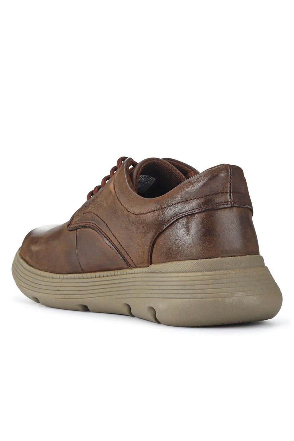 Pavers Pavers Men's Easy Step In Casual Leather Lace Up Shoes in Brown - 3