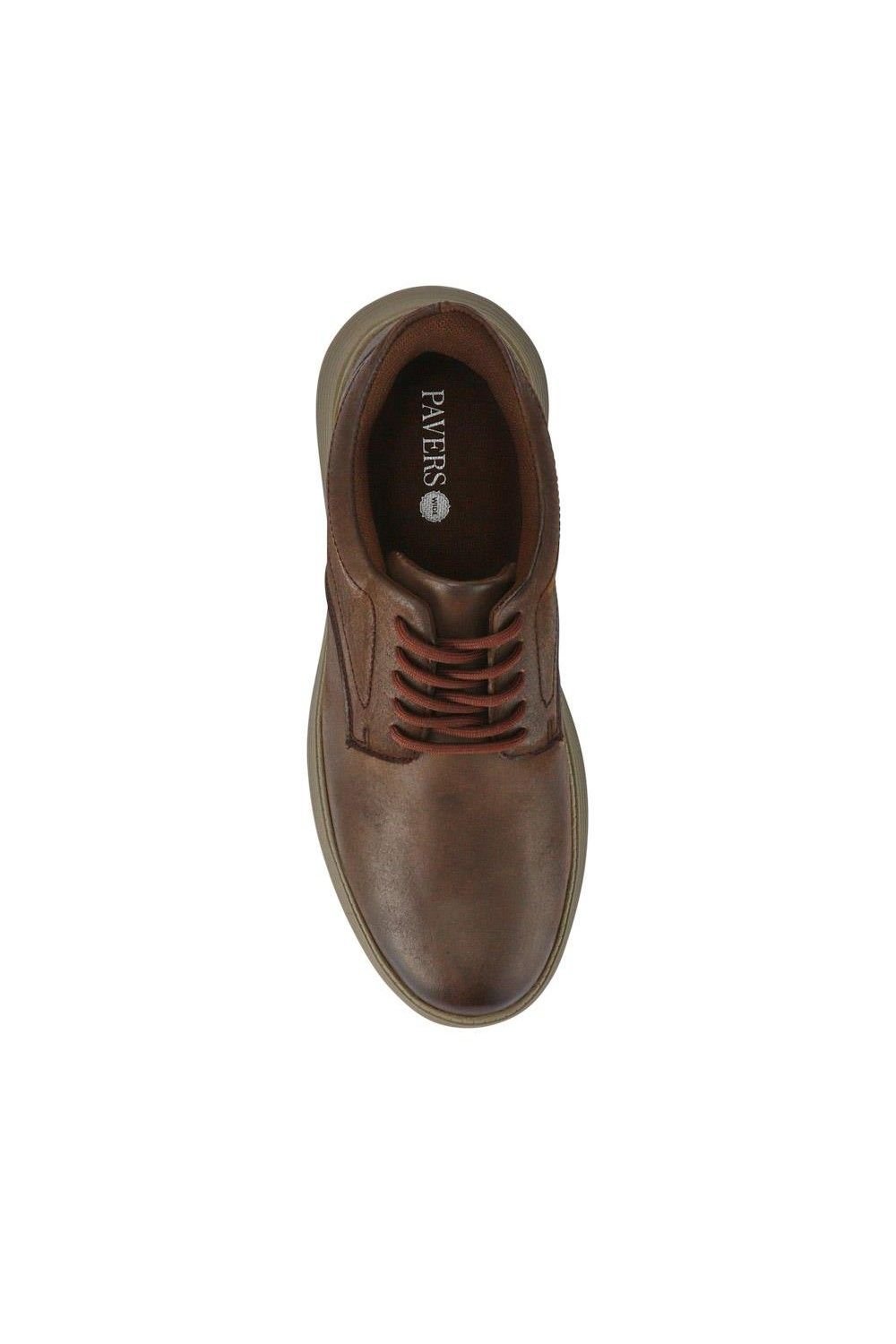 Pavers Pavers Men's Easy Step In Casual Leather Lace Up Shoes in Brown - 4