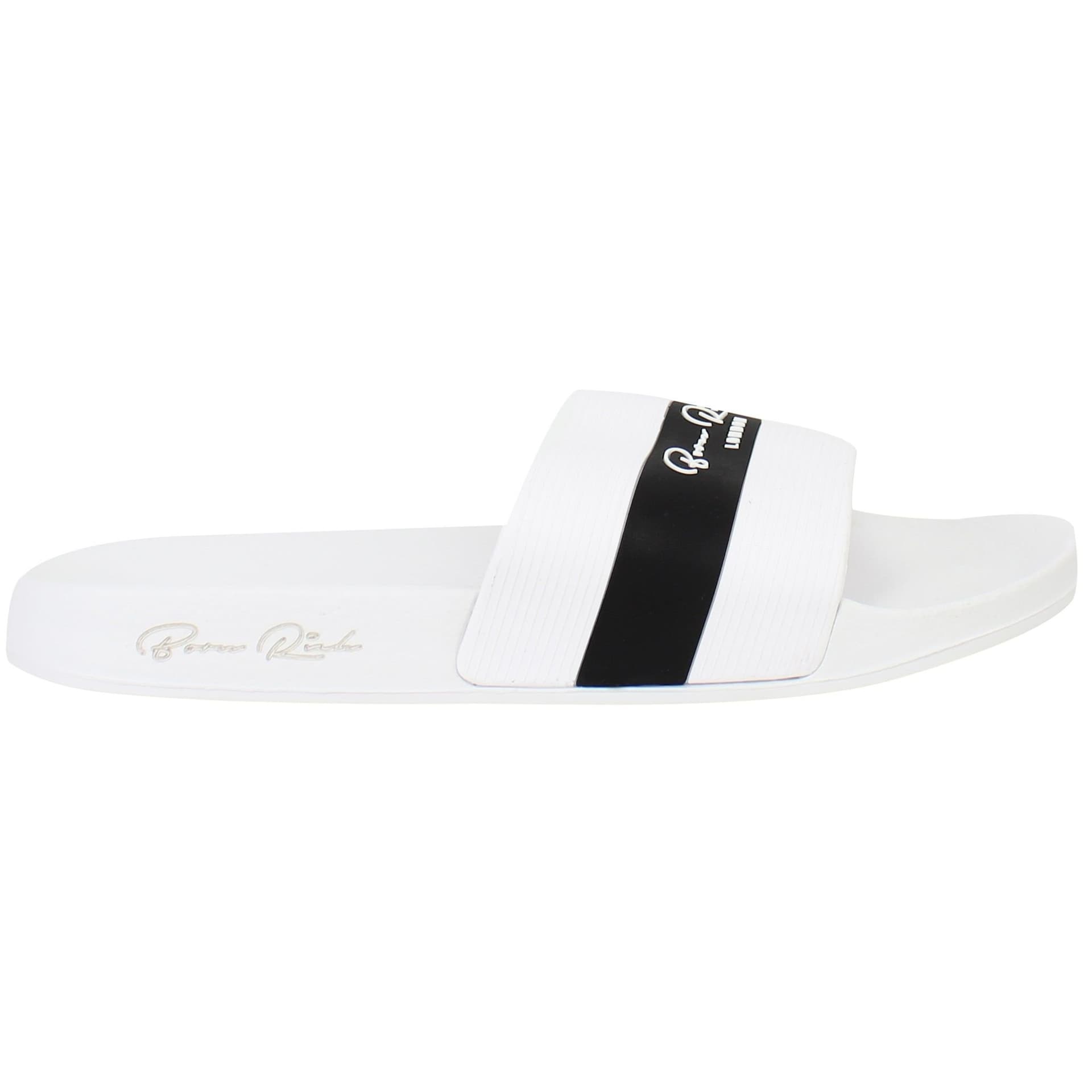 Born Rich Born Rich Men's Aurelio White/Black Sliders in White