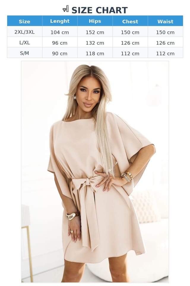 Love Lace Love Lace Women's Butterfly Cut Tie Waist Day Dress in Beige - 3