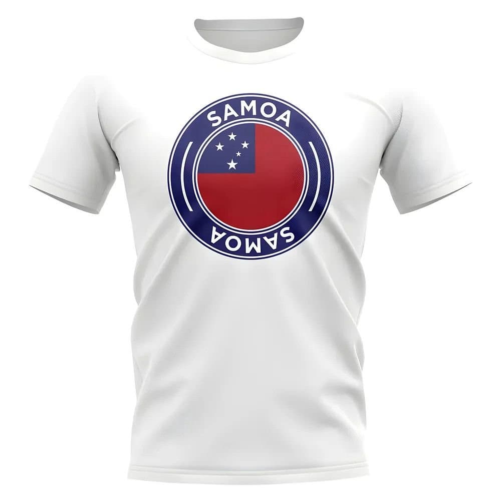 Samoa Samoa Men's Personalised Football Badge T-Shirt in White