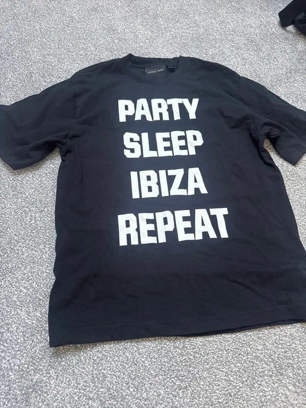 Bershka Black & White Slogan Tee XS
