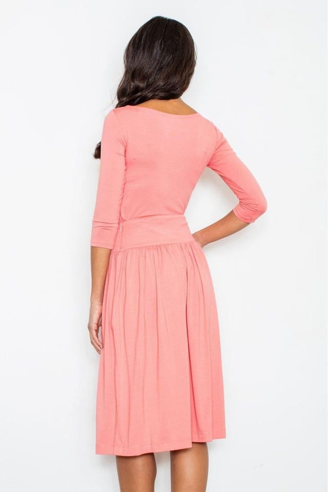 Love Lace Love Lace Women's Elegant Boat Neck Blouse & Skirt Set in Pink - 2