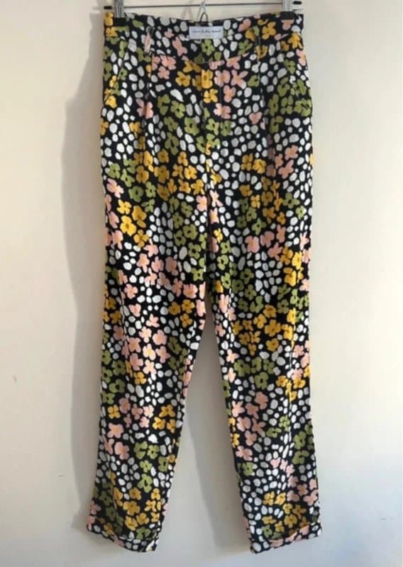 Never Fully Dressed 🖤 Never Fully Dressed UK 8 Floral Printed Anouck Trousers – High Waist Tailored Spring Summer 🖤