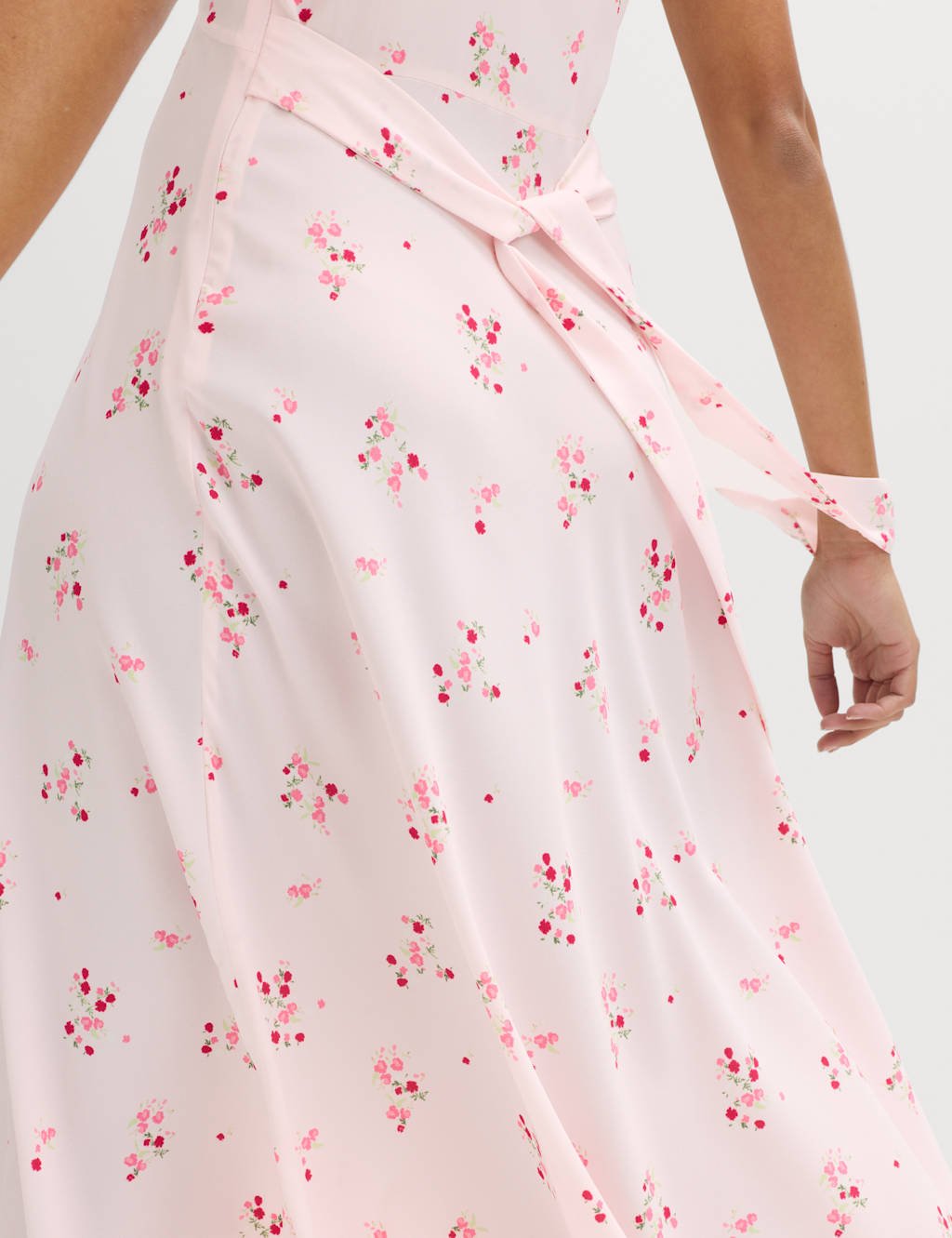 Marks & Spencer M&S Printed V-Neck Midi Tea Dress Pink Mix - 2