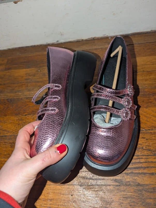 ASOS Brand new with tags kawaii pink metallic Mary Jane platform shoes diamante 90s y2k