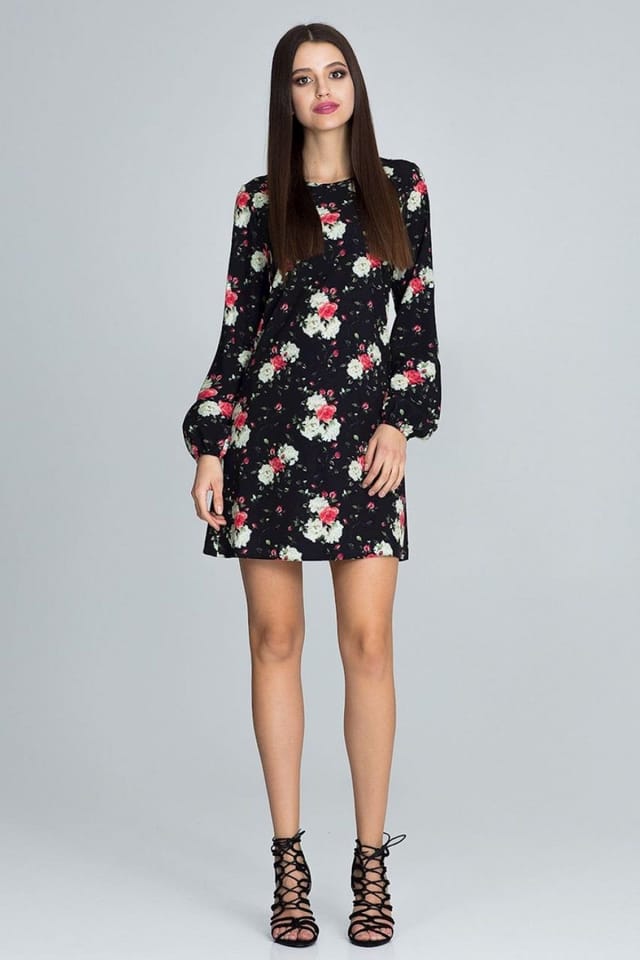Love Lace Love Lace Women's Floral Airy Long Sleeve Daydress in Black - 2
