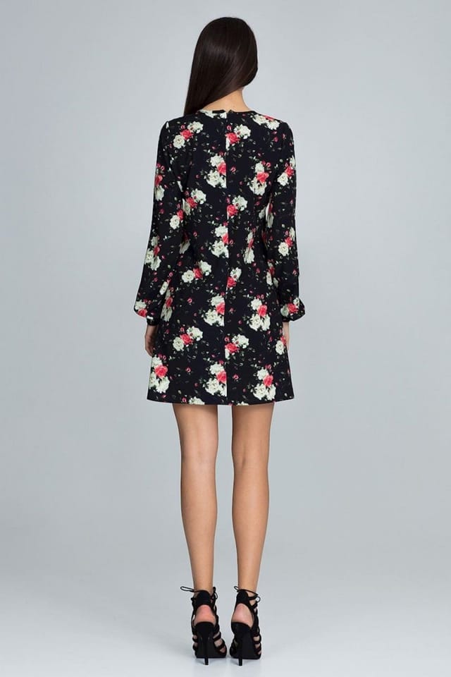 Love Lace Love Lace Women's Floral Airy Long Sleeve Daydress in Black - 3