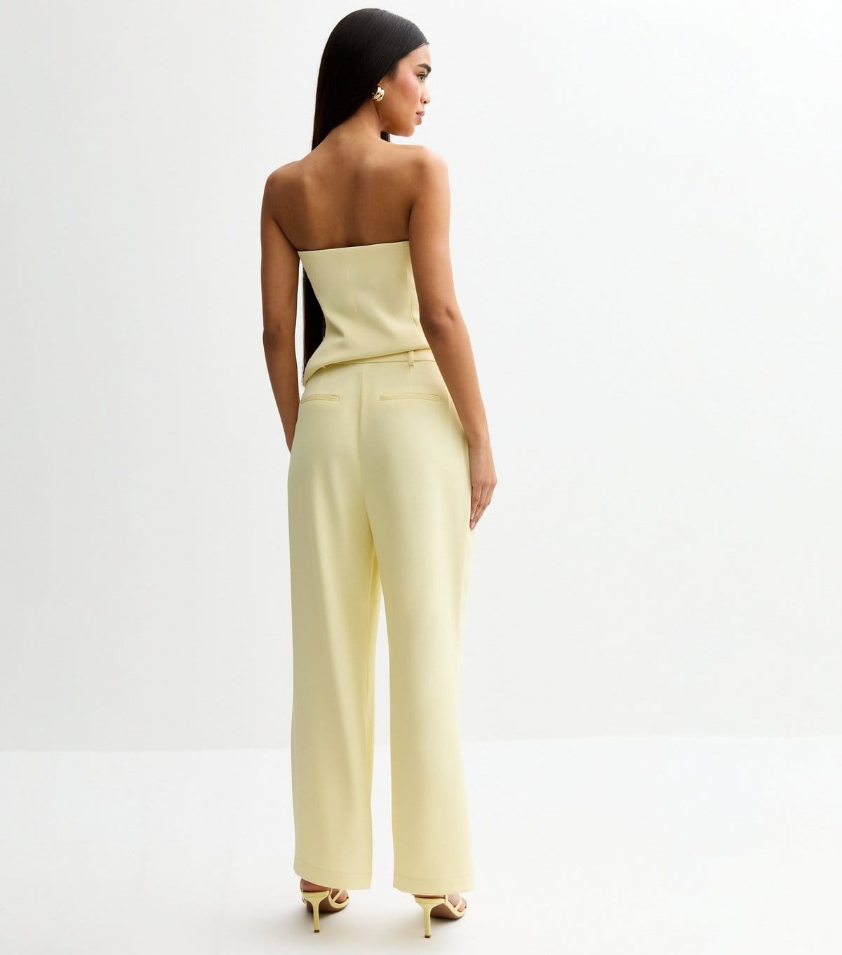 New Look Women's Light Yellow Wide Leg Tailored Trousers New Look - 4