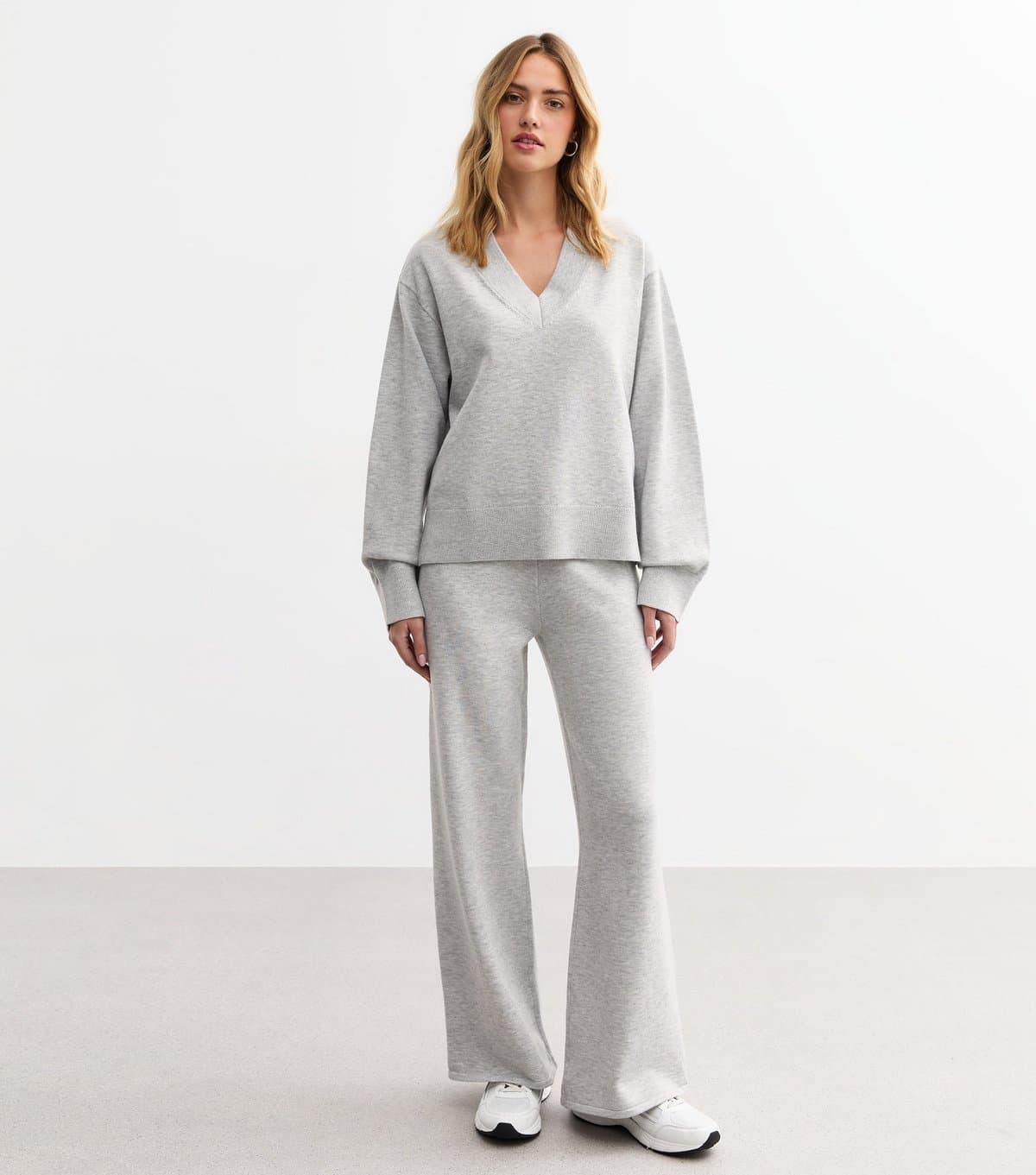 New Look New Look Pale Grey Wide Leg Trousers