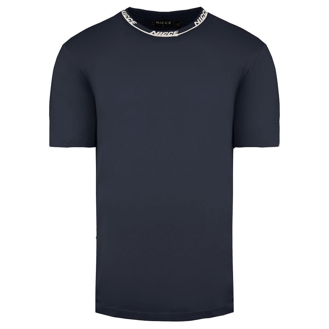Nicce Nicce Men's Short Sleeve Crew Neck Eto Navy T-Shirt in Blue - 1