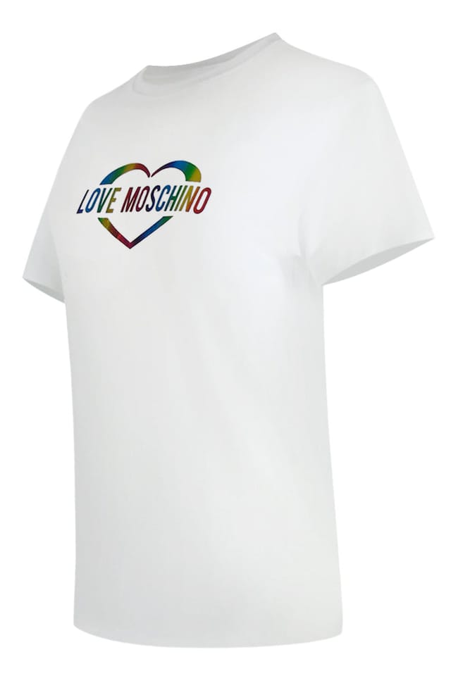 Love Moschino Love Moschino Women's Short Sleeve Round Slim Fit T-shirt in White - 3