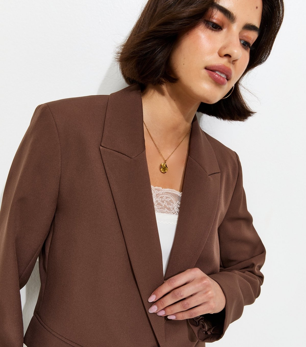 New Look Women's Dark Brown Single Breasted Blazer Jacket New Look - 3